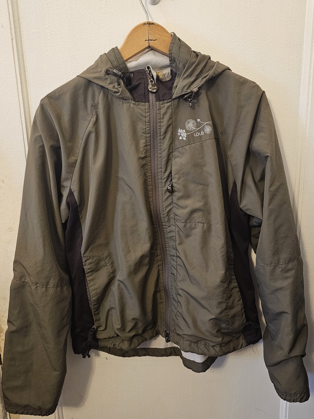 Lole Olive Green and Dark Gray Hooded Jacket